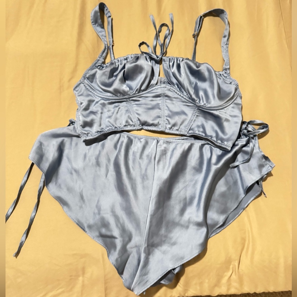Victoria Secret Blue Satin Sleepwear